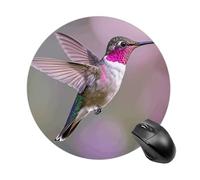 Humming Birds Mouse Pad Round Laptop Mouse Mat Cute Computer Mousepad Keyboard Pad Non-Slip Desk Pads for Gaming Office Work Home