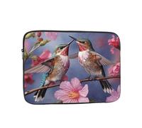 Humming Birds with Pink Laptop Sleeve for Women Men, 17 Inch Waterproof Laptop Bag Lightweight Notebook Computer Cover Bag