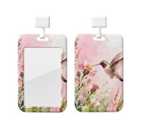 Hummingbird ABS ID Badge Holder with Lanyard, Slide Cover Waterproof Anti-Fouling, Durable for Work - Events