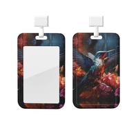 Hummingbird ABS ID Badge Holder with Lanyard, Slide Cover Waterproof Anti-Fouling, Durable for Work - Events