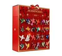 Hummingbird Advent Christmas Calendar | 2D Acrylic Decor 24 Days | Colorful Hummingbird Count Down Calendar | For Home Christmas Tree, Car, Rearview, Mirror, Wall, Window, Family, Friends, Bird Lovers
