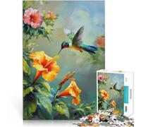 Hummingbird and Flowers1000 Piece Jigsaws for teenagers Puzzle Hand speed competition is ideal as a gift for the whole family 38x26cm