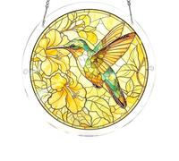 Hummingbird and Peacock Acrylic Suncatcher Puzzle, Stained Glass Style Window Ornament, DIY Jigsaw Sun Catcher for Adults and Home Decor A04