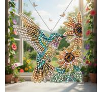 Hummingbird and Sunflower Pearl Hanging Diamond Art Kit for Adults JA76