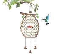Hummingbird Bait Box, Wind Chime Hummingbird Bait Box - Hummingbird Bait Box Rustic Honeycomb Shape Wind Chime - Outdoor Watching Bird Bait Box Attractive Hummingbird Bait Box for Garden Decoration,