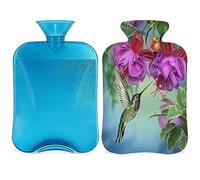 Hummingbird Bird Branch Hot Water Bottle with Fluffy Cover 2L Large Capacity Bird Bottle Water Bag for Cosy Nights Relief Pain Back Neck and Shoulders