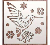 Hummingbird Bird Flower Wall Stencils Template Reusable Spray PaintStencils for Craft Painting On Wood Craft Canvas Walls Wood Furniture Decorations DIY Scrapbooking