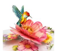 Hummingbird Birthday Cards Pop Up Birthday Cards with Envelope for Mum Grandma Wife Suitable for Birthday Mother’s Day (Pink)