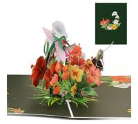Hummingbird Birthday Cards Pop Up Birthday Cards with Envelope for Mum Grandma Wife Suitable for Birthday Mother’s Day (Green)