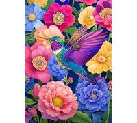 Hummingbird & Blooms Jigsaw Puzzles 1000 Pieces for Adults -Challenging Tropical Chroma Winged Jewels Art, Premium Matte Finish, 27.56 x 19.68 Inches, Perfect for Game Nights