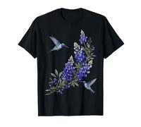 Hummingbird Bluebonnet Texas Floral Botanical Garden T-Shirt