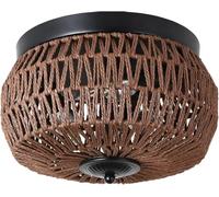 Hummingbird Boho Light Fixture Ceiling, Farmhouse Chandelier Ceiling 3 Light Fixtures Rattan Semi Flush Mount Ceiling Light, Chandelier