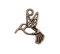Hummingbird Charms For Bookmark Decorations, 18x18mm, Antique Bronze Color, 40 Pieces