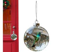 Hummingbird Christmas Ball Ornament - 3D Clear Artificial Decorations | Bird Christmas Tree Ornaments | For Holiday, Birthday, Office, Living Room, Dorm, Apartment, Bedroom