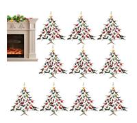 Hummingbird Christmas Ornament | 10 Pieces Hanging Ornaments for Christmas Tree | Colorful Stackable Two-Dimensional Acrylic Decoration for Home Garden and Tabletop Display