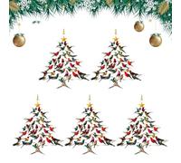 Hummingbird Christmas Ornament, 2D Acrylic Colorful Stack Hummingbird Ornaments, Hummingbirds Christmas Tree Ornament, Winter Bird Stacking Tree Xmas Decor, for Hummingbirds Lover (5)