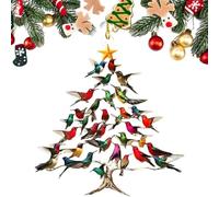 Hummingbird Christmas Ornament, 2D Acrylic Colorful Stack Hummingbird Ornaments, Hummingbirds Christmas Tree Ornament, Winter Bird Stacking Tree Xmas Decor, for Hummingbirds Lover (1)