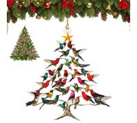 Hummingbird Christmas Ornament, 3D Double-Sided Acrylic Colorful Stack Hummingbird Ornaments, Hummingbirds Christmas Tree Ornament, Winter Bird Stacking Tree Xmas Decor for bird lovers (1pc)