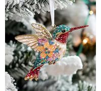 Hummingbird Christmas Ornament,Acrylic Hummingbird Christmas Tree Decorations,Hanging Humming Bird Ornaments for Xmas Tree, Door, Yard, Outdoor or Windows,White Elephant Gifts For Women