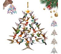 Hummingbird Christmas Ornament,Colorful Hummingbirds Tree Decor,Double Sided Stacked Hummingbird Ornament for Christmas,Winter Hummingbirds Home Decors,for Bird Lovers