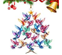 Hummingbird Christmas Ornament,Colorful Hummingbirds Tree Decor,Stacked Hummingbird Ornament for Christmas,Winter Bird Stacking Tree Xmas Decor, for Hummingbirds Lover (B)