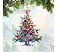 Hummingbird Christmas Ornament,Colorful Hummingbirds Tree Decor,Stacked Hummingbirds Ornament for Christmas Tree,Winter Hummingbirds Home Decoration for Bird Lovers,Xmas Trees Hanging Ornaments (E)