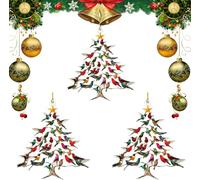 Hummingbird Christmas Ornaments, Colorful Stacked Hummingbird Tree Ornaments, Perfect Holiday Decorations for Bird Lovers