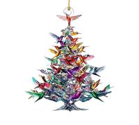 Hummingbird Christmas Tree Ornament Winter Hummingbird Stacking Tree Ornamen Stained Glass Suncatche Vibrant Hummingbird Christmas Ornamen For Home Window Tabletop (B 1Pcs)