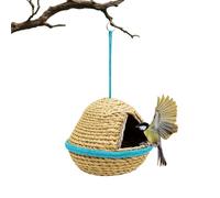 Hummingbird Cottage,Handwoven Grass Nesting Material | Birdhouse Outdoor,For African Gray Redstart Finch Garden Macaw Canary Agapornis Cockatiel Conure