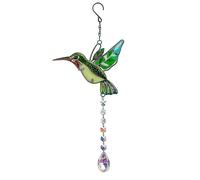 Hummingbird Crystal Decorative Sun Catcher, Home Decor, Handmade Window Hanging Wind Chimes Outdoor