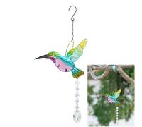 Hummingbird Crystal Suncatchers, Stained Glass Window Hanging Ornament Rainbow Maker Crystal Prism Suncatcher for Outdoor Indoor Home Garden Party Decoration
