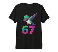 Hummingbird Dabbing 67 Meme Six Seven Funny Gen Alpha Premium T-Shirt