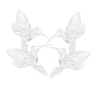 Hummingbird Decor Acrylic 4pcs Bird Ornament Flying Hanging