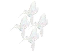Hummingbird Decor Ornament Flying Bird Hanging Acrylic 4pcs