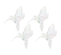 Hummingbird Decor Ornament Iridescent Flying 4pcs Acrylic Birds