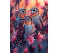 Hummingbird Diamond Art, Pattern Cherry Blossoms Diamond Painting Kits for Adults 5D DIY Full Square Drill Gem Crystal Art Kits Crafts for Adults, Bedroom Decor, Room Decor, Gifts 90*120CM -bby2507T8