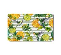 Hummingbird Dish Drying Mats For Kitchen, Citrus Green Absorbent Rubber Dish Rack Mat, Summer Tropical PU Leather Drying Pad For Coffee Bar 12x20 Inch