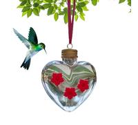 Hummingbird Feeder - 10.9 x 9.5 x 5.2 cm, Love Shape Bird Water Dispenser, Hanging Garden Feeder | Heart Nectar Dispenser for Patios, Balconies and Backyards