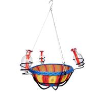 Hummingbird Feeder Basket, Leak-Proof Bird Feeder, 3-Port Feeding Station with Transparent Container, Garden Patio Accessory, Outdoor Wildlife Tool with Easy Cleaning, Feeding Box for Lawn Outside