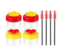 Hummingbird Feeder Bundle, Four Feeding Cups, Transparent Refill Bodies, ABS Screw Lid Design, Porch Courtyard Branch Display Watching Flower Hummingbird Feeder Set Backyard Feeding Station Balcony