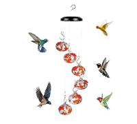 Hummingbird Feeder with Removable Silicone Ports, V | Pull-Out Silicone Feeding Ports for Refill and Routine Care, Six Feeder Vessels, Suspended Garden Arrangement