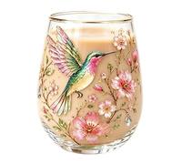 Hummingbird Flora Glass Cup, Glass Mug with Embossed Hummingbird and Flowers, Elegant Clear Drinking Mug for Hot & Cold Drinks, Gift for Mom Women Bird Lovers Tea Lovers