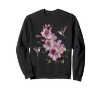 Hummingbird Floral Botanical Garden Pink Blossom Sweatshirt