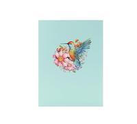 Hummingbird Flower Card for Birthdays Greeting with Envelope Elegant Wedding Anniversary Celebration Hummingbird Flower