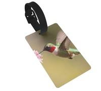 Hummingbird Flower Feed Luggage Tags for Suitcases - Durable PVC ID Tags with Detachable Straps for Travel, Backpack, Golf Bag, Anti-Loss