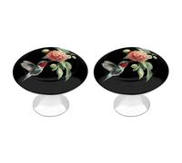 Hummingbird Funny Cabinet Knobs 2 Pack Round Drawer Dresser Pulls Door Handles Knobs for Door Wardrobe