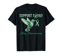 Hummingbird Green Ribbon Support Kidney Disease Awareness T-Shirt