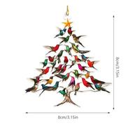 Hummingbird Hangable Christmas Tree Ornament, 10 Pieces 2 D Acrylic Halloween Hanging Suncatche-r, Winter Hummingbird Christmas Tree Ornament, Colorful Hummingbir-d Stacking Tre-e Ornamen-t