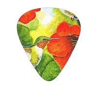 Hummingbird Hibiscus Daisy Flowers Guitar Picks Guitar Accessories 12 Pack Art Bass Pick Thin, Medium Heavy Gauges 3 Sizes For Ukulele