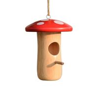 Hummingbird House for Nesting Aid - Hummingbird Nesting Box for Nesting Site, Hanging Hummingbird House for the Garden, Wooden House with Mushroom Decoration as Animal Shelter for Garden, Balcony